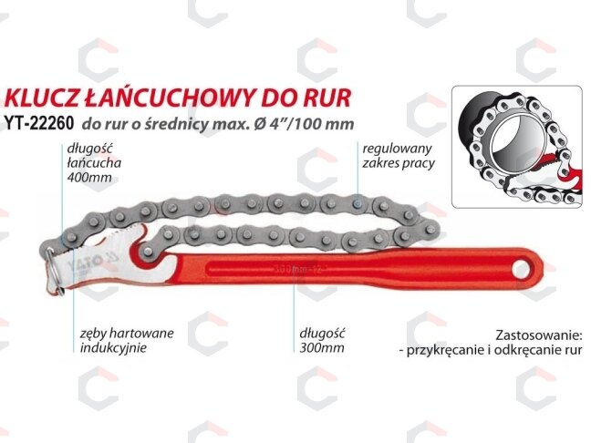 Raktas grandininis | 300 mm (YT-22260) 2 Raktas grandininis | 300 mm (YT-22260) 2