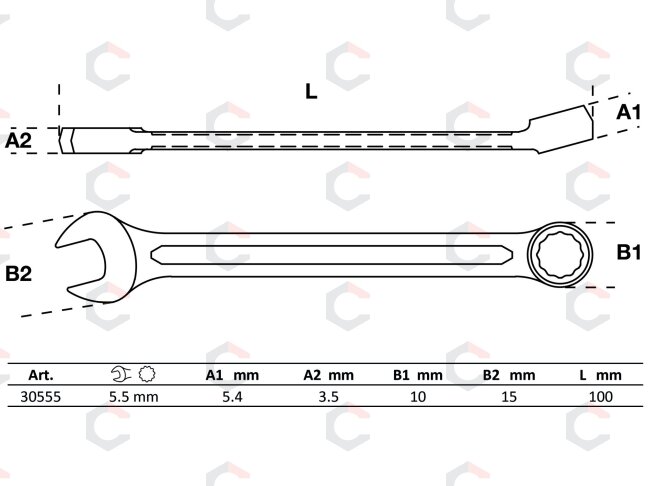 Raktas kombinuotas | 5,5 mm (30555) 1 Raktas kombinuotas | 5,5 mm (30555) 1