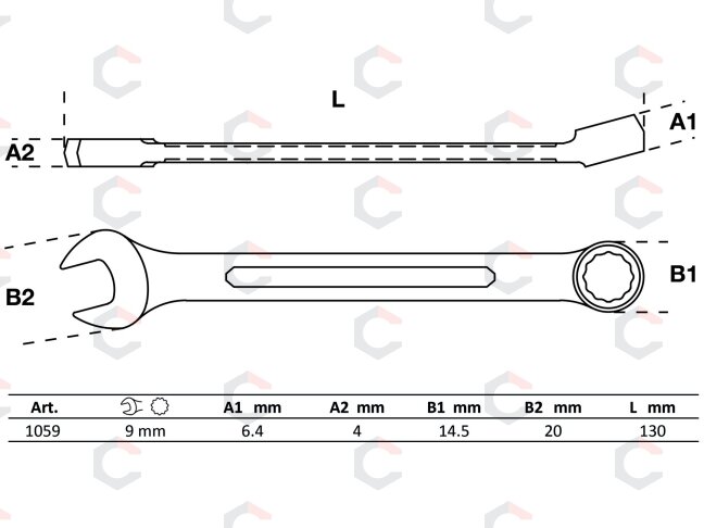 Raktas kombinuotas | 9 mm (1059) 1 Raktas kombinuotas | 9 mm (1059) 1