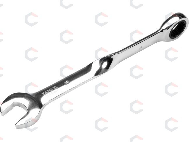 Raktas kombinuotas terkšlinis | perlenktas X | 19 mm (YT-01881) 1 Raktas kombinuotas terkšlinis | perlenktas X | 19 mm (YT-01881) 1
