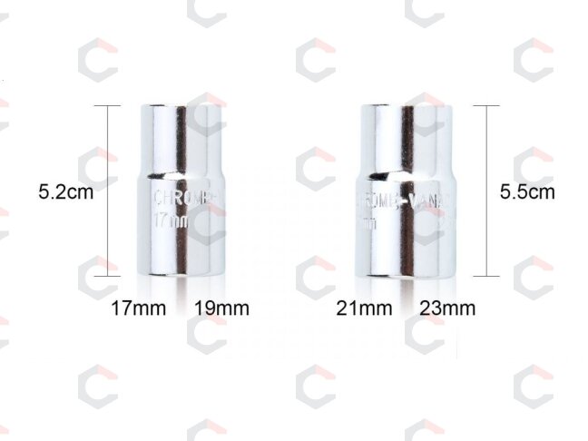 Raktas ratams teleskopinis profi | Cr-V | 12,5 mm (1/2") | 21/23+17/19 mm | 3 vnt. (ES-1719) 4 Raktas ratams teleskopinis profi | Cr-V | 12,5 mm (1/2") | 21/23+17/19 mm | 3 vnt. (ES-1719) 4