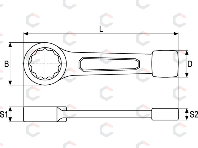 Raktas smūginis kilpinis | 41 mm (YT-1607) 1