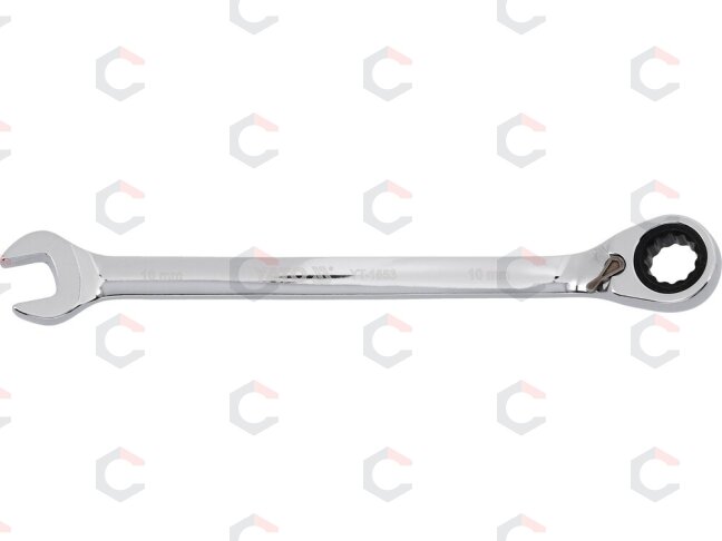 Raktas su terkšle reversinis | 10 mm (YT-1653) 2 Raktas su terkšle reversinis | 10 mm (YT-1653) 2