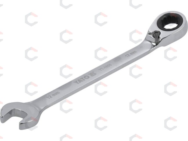 Raktas su terkšle reversinis | 12 mm (YT-1655) Raktas su terkšle reversinis | 12 mm (YT-1655)