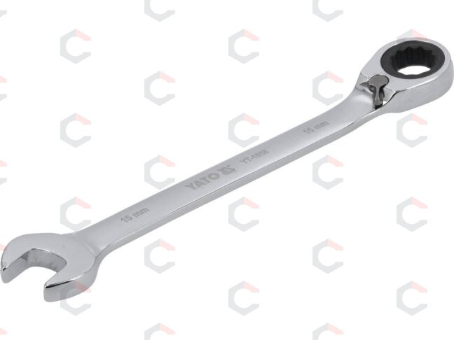 Raktas su terkšle reversinis | 15 mm (YT-1658) Raktas su terkšle reversinis | 15 mm (YT-1658)