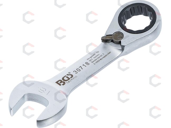 Raktas su terkšle | trumpas | su reversu | 15 mm (30715) Raktas su terkšle | trumpas | su reversu | 15 mm (30715)
