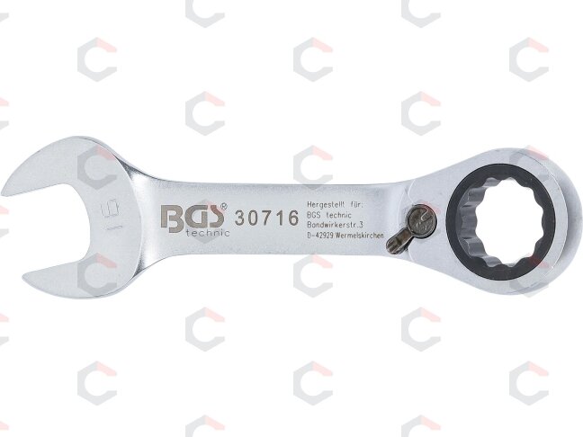 Raktas su terkšle | trumpas | su reversu | 16 mm (30716) 2 Raktas su terkšle | trumpas | su reversu | 16 mm (30716) 2