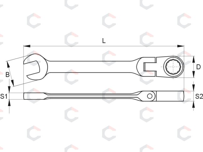 Raktas su terkšle vartoma galvute | 24 mm (YT-1690) 3 Raktas su terkšle vartoma galvute | 24 mm (YT-1690) 3