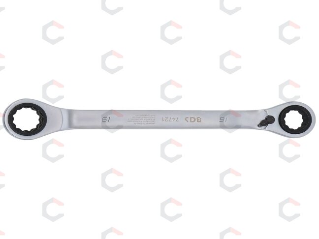 Raktas terkšlinis kilpinis dvipusis su perjungimu 4in1 | 16 x 17 / 18 x 19 mm (74721B) 2 Raktas terkšlinis kilpinis dvipusis su perjungimu 4in1 | 16 x 17 / 18 x 19 mm (74721B) 2