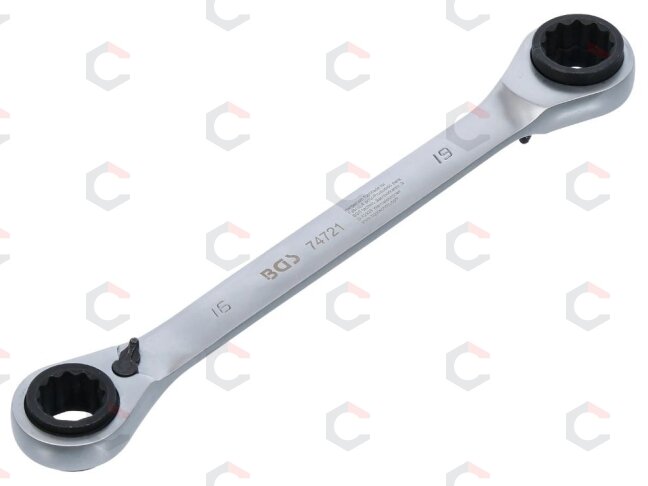 Raktas terkšlinis kilpinis dvipusis su perjungimu 4in1 | 16 x 17 / 18 x 19 mm (74721B) Raktas terkšlinis kilpinis dvipusis su perjungimu 4in1 | 16 x 17 / 18 x 19 mm (74721B)
