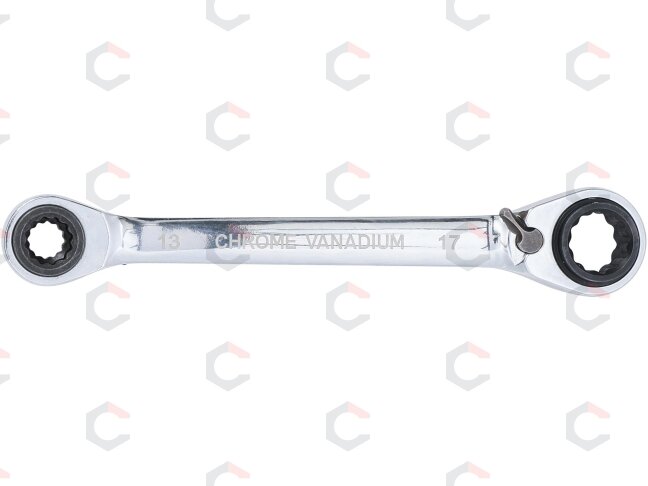 Raktas terkšlinis kilpinis | dvipusis su reversu | 4-in-1 | 10 x 13-17 x 19 mm (30007) 5 Raktas terkšlinis kilpinis | dvipusis su reversu | 4-in-1 | 10 x 13-17 x 19 mm (30007) 5