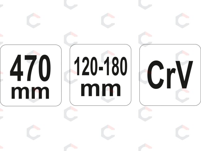 Raktas užmetamas šarnyrinis Cr-V, 120-180 mm (YT-01674) 2