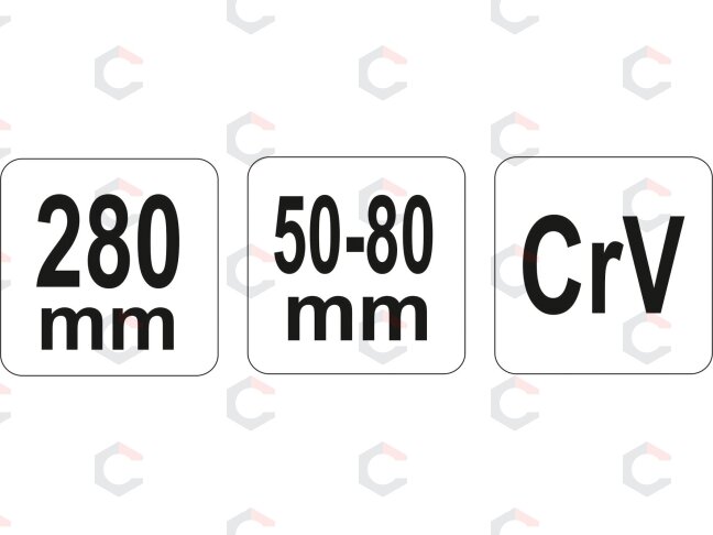 Raktas užmetamas su varžtu Cr-V, 50-80 mm (YT-01677) 2 Raktas užmetamas su varžtu Cr-V, 50-80 mm (YT-01677) 2