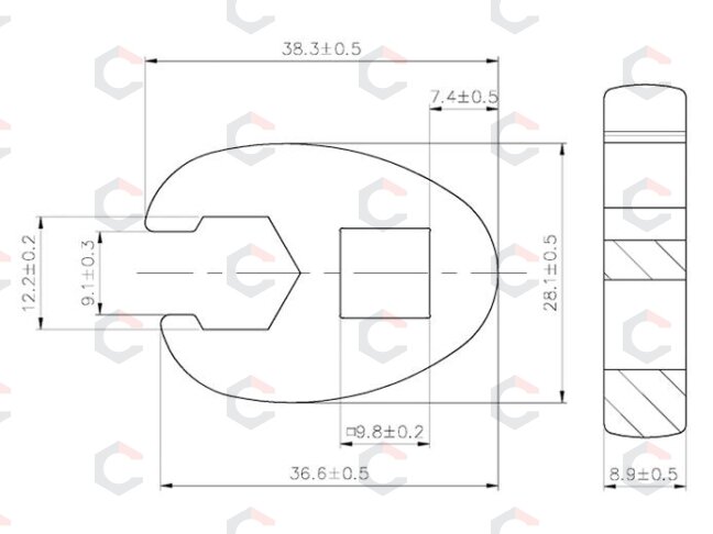 Raktas "varnos koja" | 10 mm (3/8") | 12 mm (1756-12) 3 Raktas "varnos koja" | 10 mm (3/8") | 12 mm (1756-12) 3