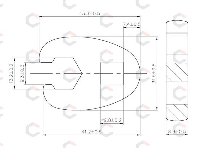 Raktas "varnos koja" | 10 mm (3/8") | 13 mm (1756-13) 2 Raktas "varnos koja" | 10 mm (3/8") | 13 mm (1756-13) 2