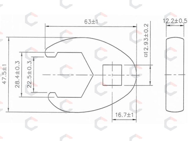 Raktas varnos koja | 12,5 mm (1/2") | 28 mm (1757-28) 1 Raktas varnos koja | 12,5 mm (1/2") | 28 mm (1757-28) 1