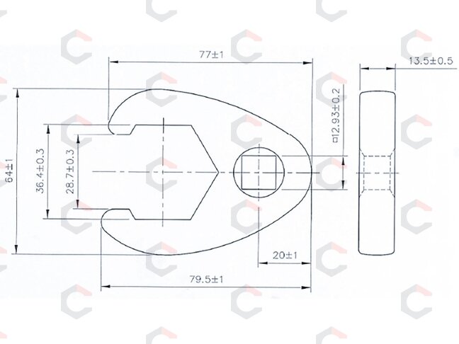Raktas varnos koja | 12.5 mm (1/2") | 36 mm (1759-36) 3 Raktas varnos koja | 12.5 mm (1/2") | 36 mm (1759-36) 3