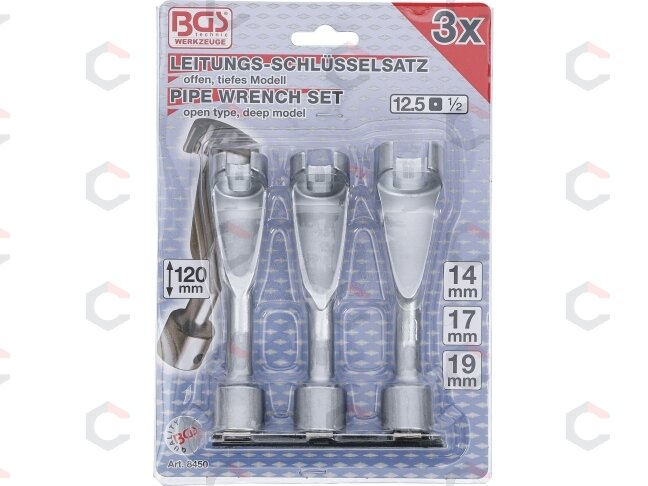 Raktų dyzelinio kuro vamzdelių sujungimams rinkinys | 12,5 mm (1/2") | 14 - 17 - 19 mm (8450) 3