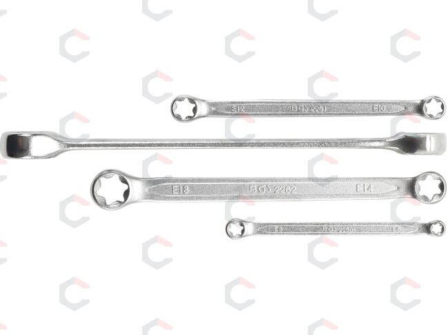 Raktų rinkinys E tipo (torx) galvutėmis | E6xE8 - E20xE24 | 4 vnt. (2264) Raktų rinkinys E tipo (torx) galvutėmis | E6xE8 - E20xE24 | 4 vnt. (2264)