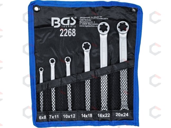 Raktų rinkinys E tipo (torx) galvutėmis | E6xE8 - E20xE24 | 6 vnt. (2268) 4 Raktų rinkinys E tipo (torx) galvutėmis | E6xE8 - E20xE24 | 6 vnt. (2268) 4