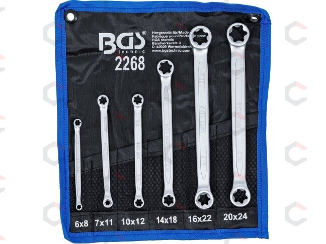 Raktų rinkinys E tipo (torx) galvutėmis | E6xE8 - E20xE24 | 6 vnt. (2268) 1 Raktų rinkinys E tipo (torx) galvutėmis | E6xE8 - E20xE24 | 6 vnt. (2268) 1