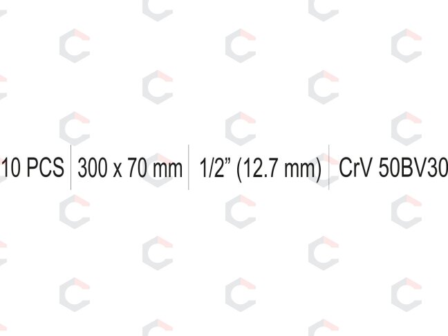 Rankena galvutėms L-tipo | 1/2"+1/2" | 300X70 mm (YT-12439) 1 Rankena galvutėms L-tipo | 1/2"+1/2" | 300X70 mm (YT-12439) 1