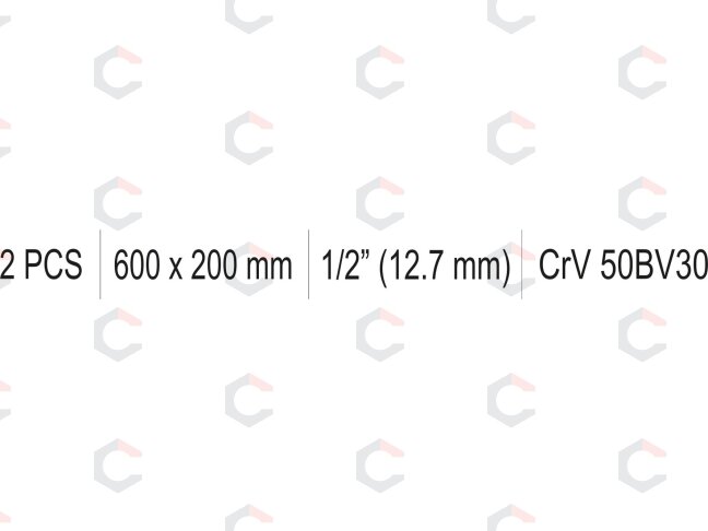 Rankena galvutėms L-tipo | 1/2"+1/2" | 600X200 mm (YT-12445) 1