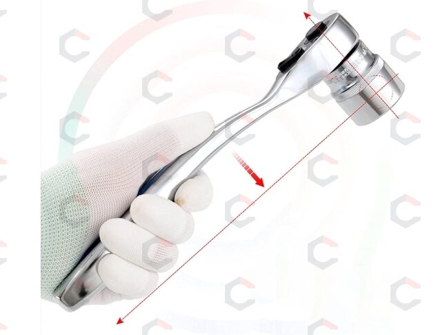 Rankena galvutėms terkšlinė | 72 dantukai | 6.3 mm (1/4") (RH14H) 1