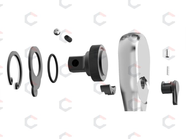 Rankena galvutėms terkšlinė | atspari dulkėms | 90T | 12.5 mm (1/2") (DRH12) 3 Rankena galvutėms terkšlinė | atspari dulkėms | 90T | 12.5 mm (1/2") (DRH12) 3