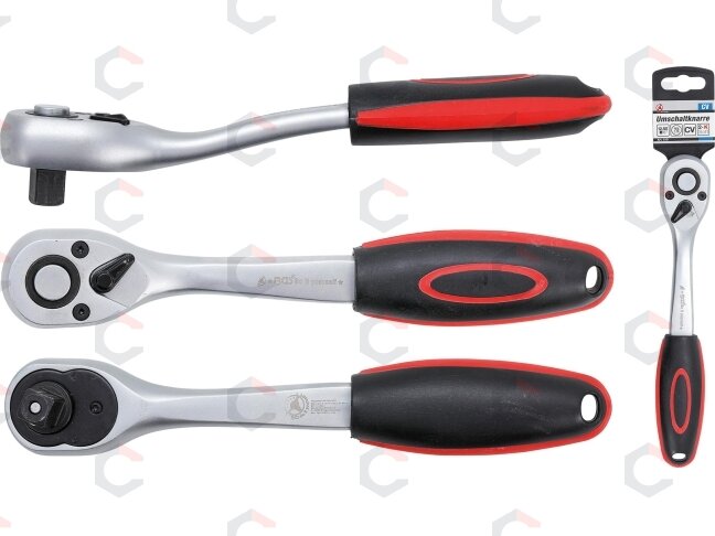 Rankena galvutėms terkšlinė | smulkūs dantukai | 12,5 mm (1/2") (519) 6 Rankena galvutėms terkšlinė | smulkūs dantukai | 12,5 mm (1/2") (519) 6