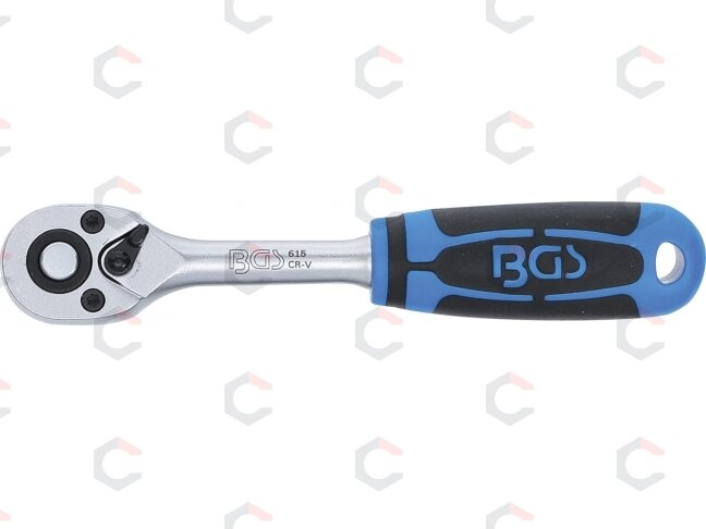 Rankena galvutėms terkšlinė | smulkūs dantukai | 6.3 mm (1/4") (615) 2 Rankena galvutėms terkšlinė | smulkūs dantukai | 6.3 mm (1/4") (615) 2
