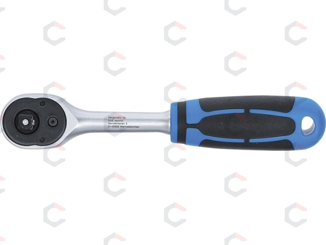 Rankena galvutėms terkšlinė | smulkūs dantukai | 6.3 mm (1/4") (615) 4 Rankena galvutėms terkšlinė | smulkūs dantukai | 6.3 mm (1/4") (615) 4