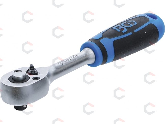 Rankena galvutėms terkšlinė | smulkūs dantukai | 6.3 mm (1/4") (615) Rankena galvutėms terkšlinė | smulkūs dantukai | 6.3 mm (1/4") (615)