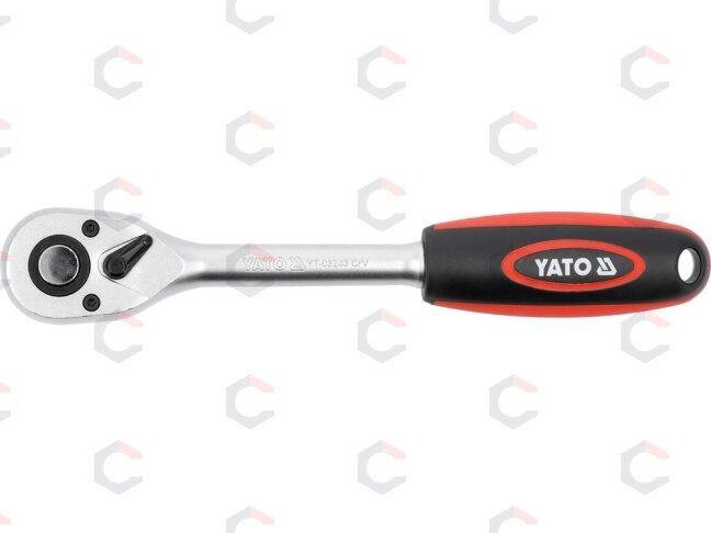 Rankena galvutėms terkšlinė | smulkūs dantukai 90T | 12.5 mm (1/2") (YT-03243) 2 Rankena galvutėms terkšlinė | smulkūs dantukai 90T | 12.5 mm (1/2") (YT-03243) 2