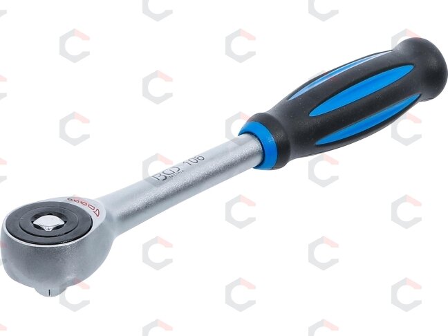 Rankena galvutėms terkšlinė | su rotacine rankena | 10 mm (3/8") (106) Rankena galvutėms terkšlinė | su rotacine rankena | 10 mm (3/8") (106)