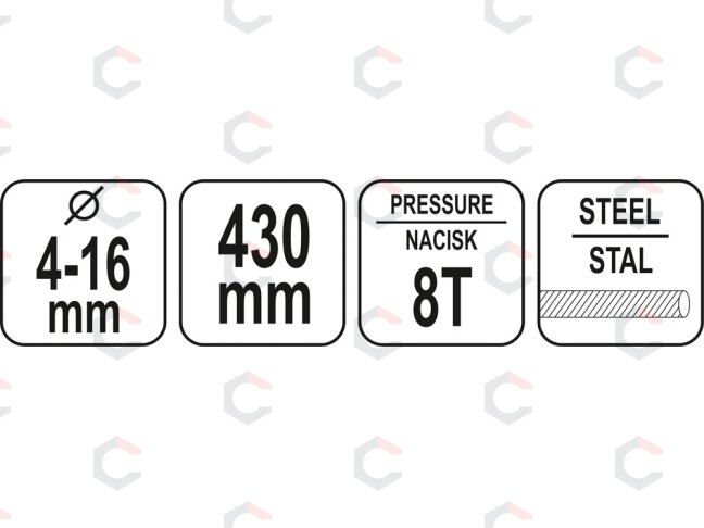 Rankinės žirklės hidraulinės | 4-16 mm | 8 t. (YT-22871) 2