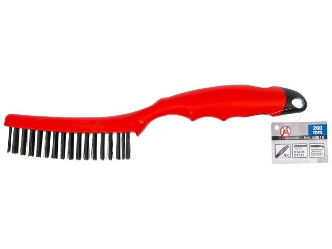 Rankinis plieninės vielos šepetys BGS DIY | 4 eilės | 260 mm (50916) 3