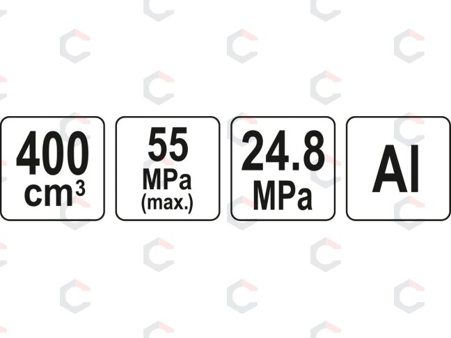 Rankinis tepimo pistoletas | sustiprinta konstrukcija | kasetės | 400 cm³ (YT-07045) 3