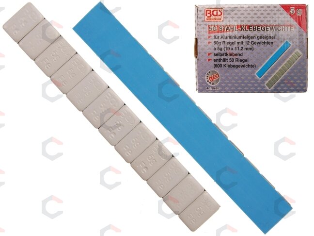 Ratų balansavimo svareliai | 12 x 5 g | 50 vnt. (8426) 3