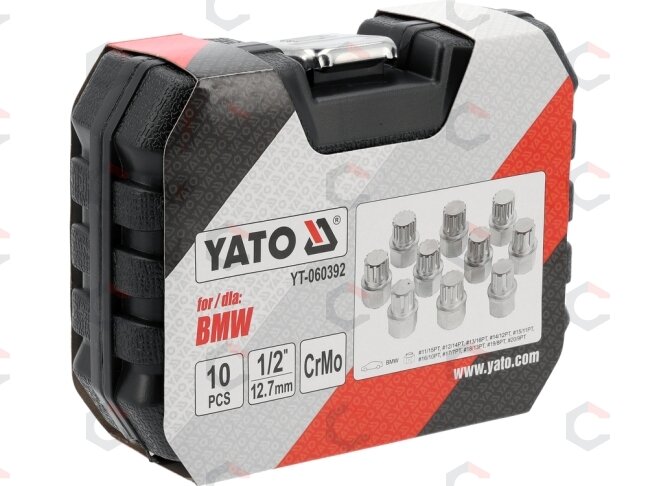 Ratų varžtų slapukų rinkinys – BMW, profesionalus – 10 vnt, 1/2" (YT-060392) 4 Ratų varžtų slapukų rinkinys – BMW, profesionalus – 10 vnt, 1/2" (YT-060392) 4