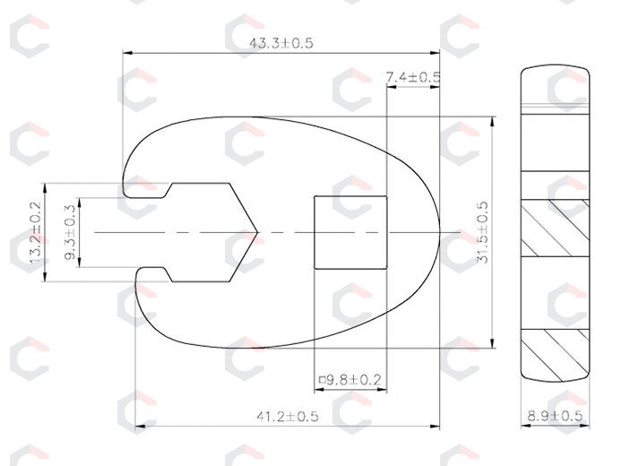 Raktas "varnos koja" | 10 mm (3/8") | 13 mm (1756-13) 4