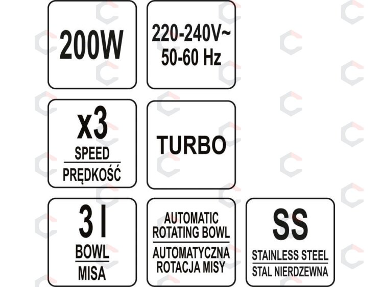 Rankinis mikseris / plakiklis | nerūdijančio plieno indas | 200-250W (67790) 9 Rankinis mikseris / plakiklis | nerūdijančio plieno indas | 200-250W (67790) 9