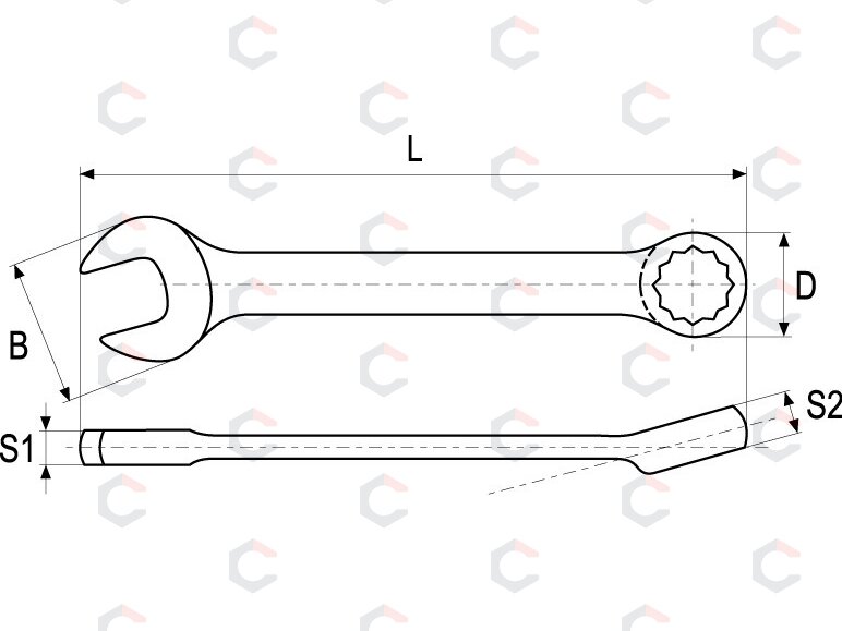 Raktas kombinuotas patrumpintas | 14 mm (YT-4907) 1 Raktas kombinuotas patrumpintas | 14 mm (YT-4907) 1