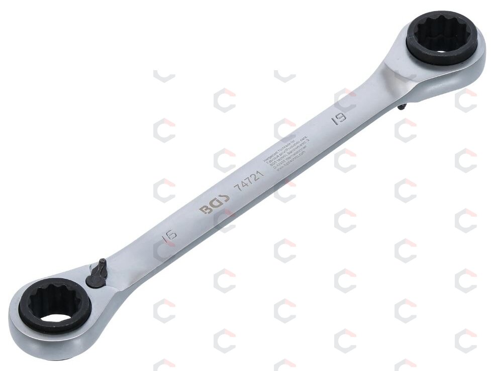 Raktas terkšlinis kilpinis dvipusis su perjungimu 4in1 | 16 x 17 / 18 x 19 mm (74721B) Raktas terkšlinis kilpinis dvipusis su perjungimu 4in1 | 16 x 17 / 18 x 19 mm (74721B)