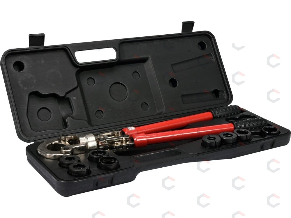 Rankinis hidraulinis presas PEX vamzdžiams | U / TH 16–32 mm | 8 indėklai (YT-21735) 1 Rankinis hidraulinis presas PEX vamzdžiams | U / TH 16–32 mm | 8 indėklai (YT-21735) 1