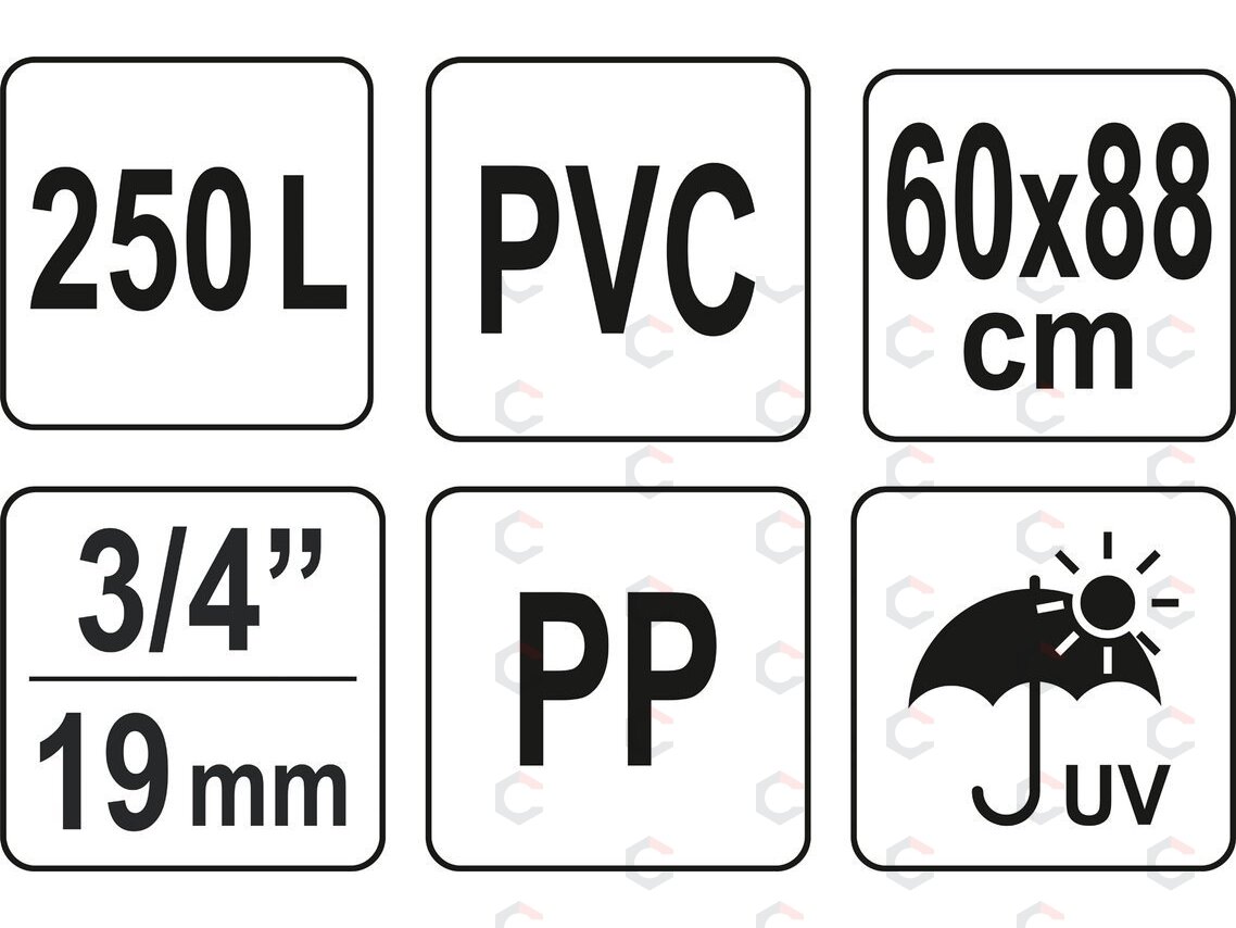 Rezervuaras lietaus vandeniui rinkti | PVC | 250 litrų (89702) 6 Rezervuaras lietaus vandeniui rinkti | PVC | 250 litrų (89702) 6