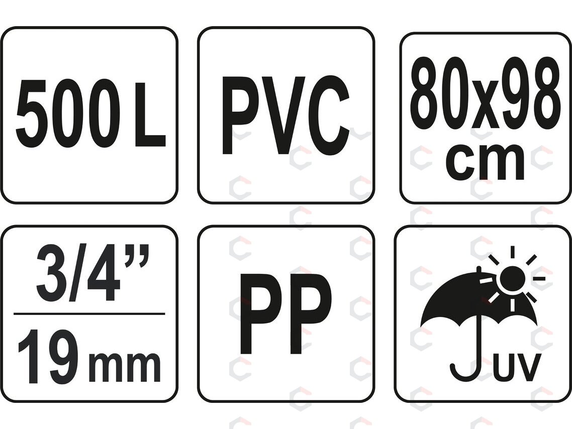 Rezervuaras lietaus vandeniui rinkti | PVC | 500 litrų (89704) 6
