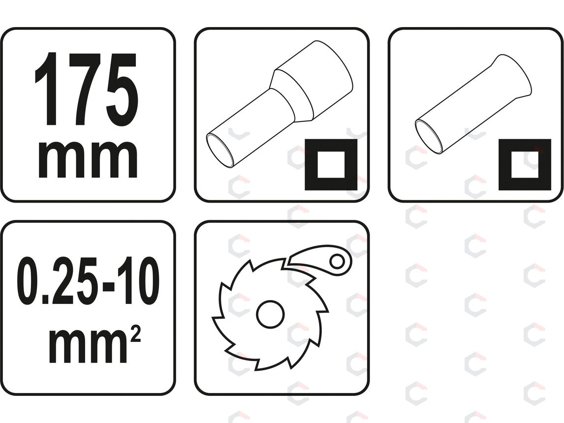Replės jungčių užspaudimui | 0,20 iki 10 mm² (YT-23051) 3 Replės jungčių užspaudimui | 0,20 iki 10 mm² (YT-23051) 3