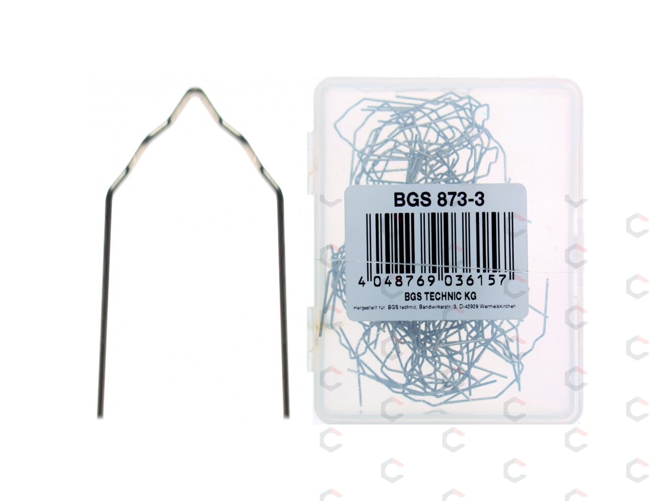 Remonto kabės | V-Tipas | Ø 0,6 mm | 100 vnt. (873-3) Remonto kabės | V-Tipas | Ø 0,6 mm | 100 vnt. (873-3)