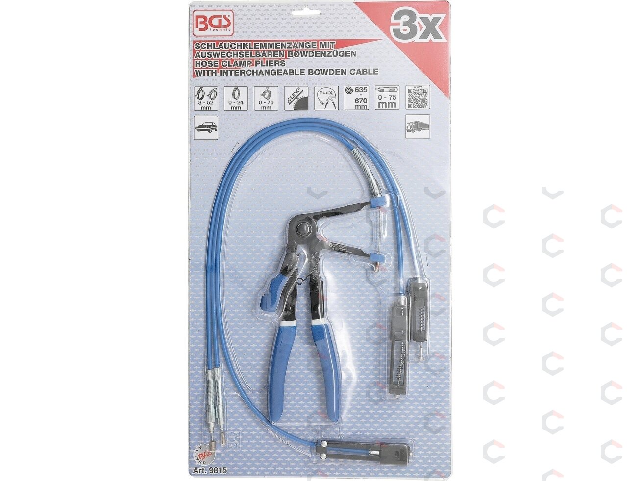 Replės aušinimo žarnoms – keičiamų Bowden trosų – 635 ir 670 mm (9815) 3 Replės aušinimo žarnoms – keičiamų Bowden trosų – 635 ir 670 mm (9815) 3